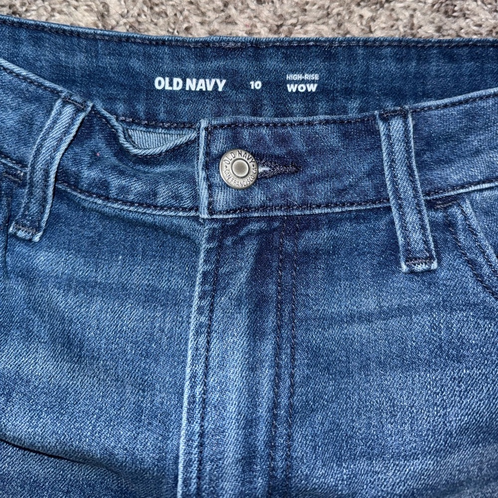 Old Navy High rise Dark Blue Jean Shorts - Picture 2 of 3